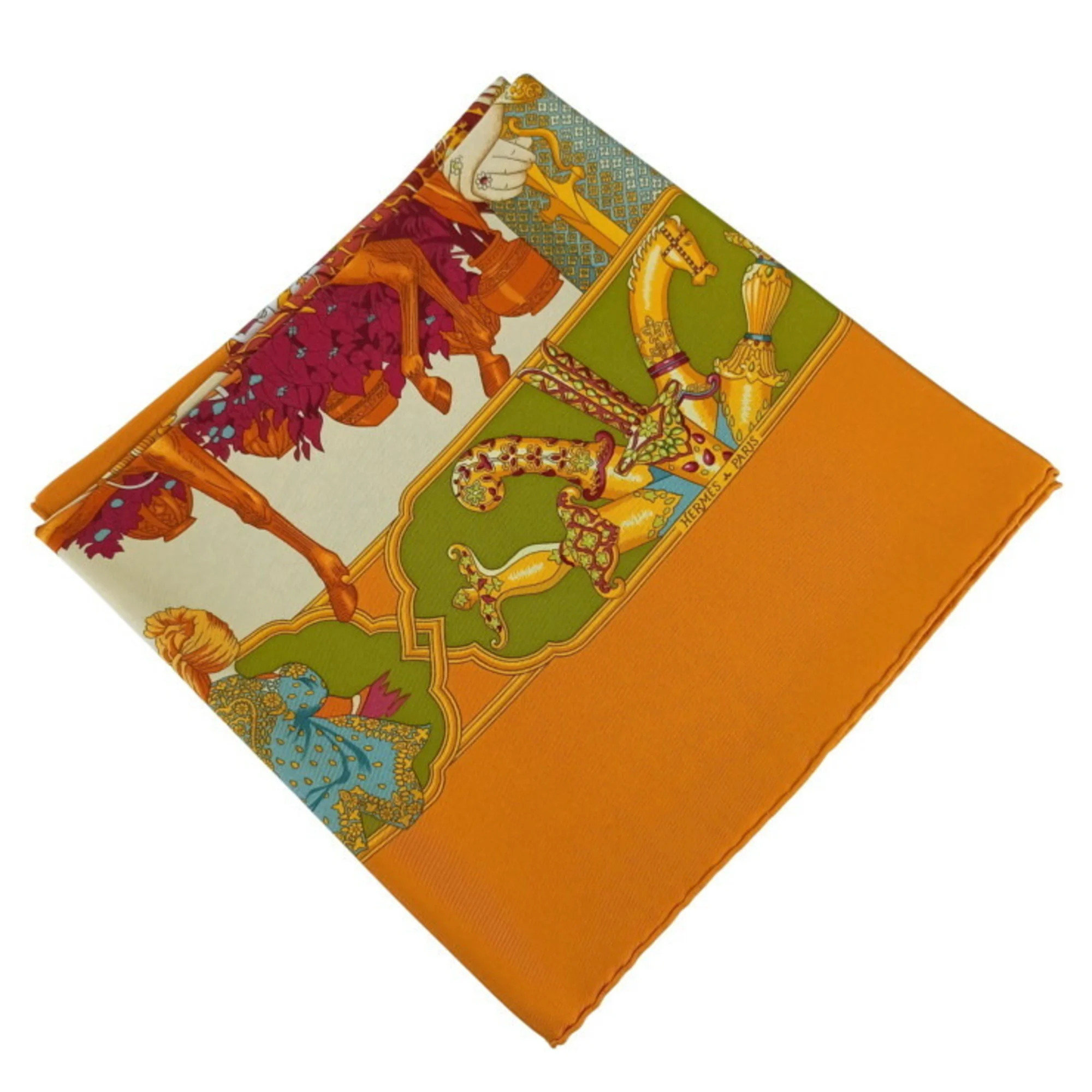 Hermes Authentic Black Silk Scarf